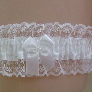 Lace Garter -White Crystal